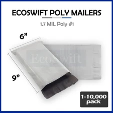1-10000 6 x 8 "EcoSwift" Poly Mailers Envelopes Plastic Shipping Bags 1.70 MIL