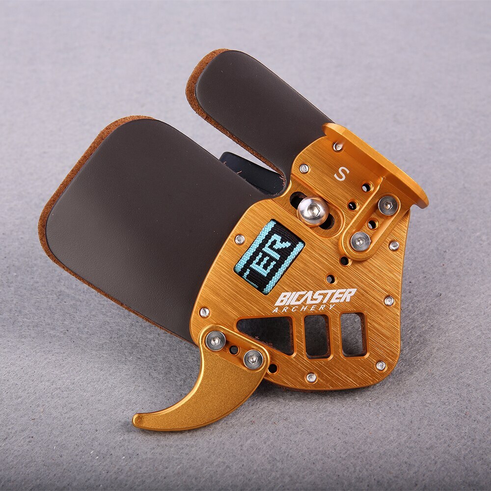 Archery Finger Tab Guard Protection Genuine Leather + Aluminum S/M/L Hunting
