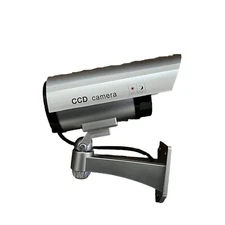 IR Bullet Fake Dummy Surveillance Security Camera CCTV & Record Light - White