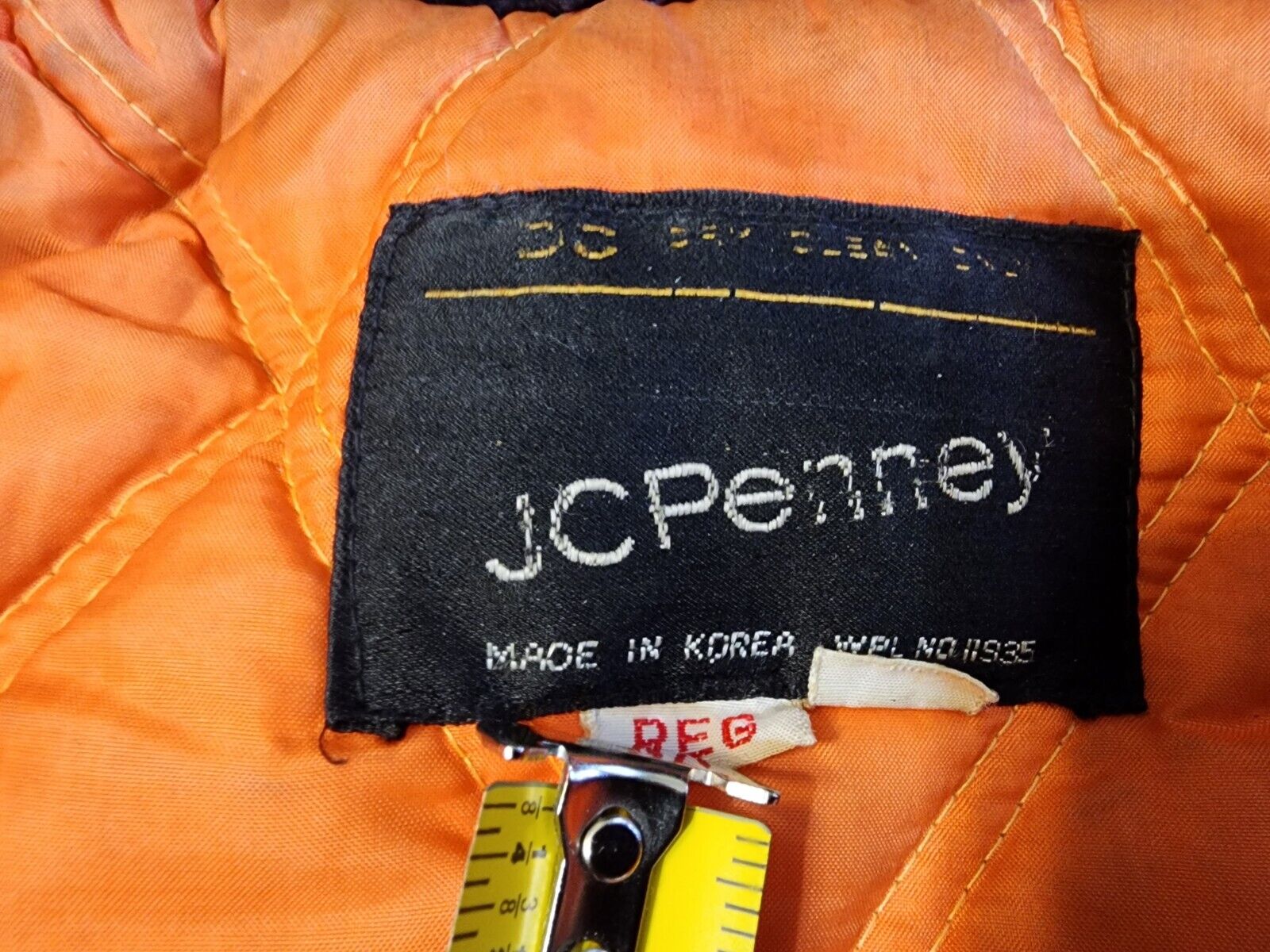 JC Penney Vintage Jacket Adult L Navy Quilted Par… - image 4