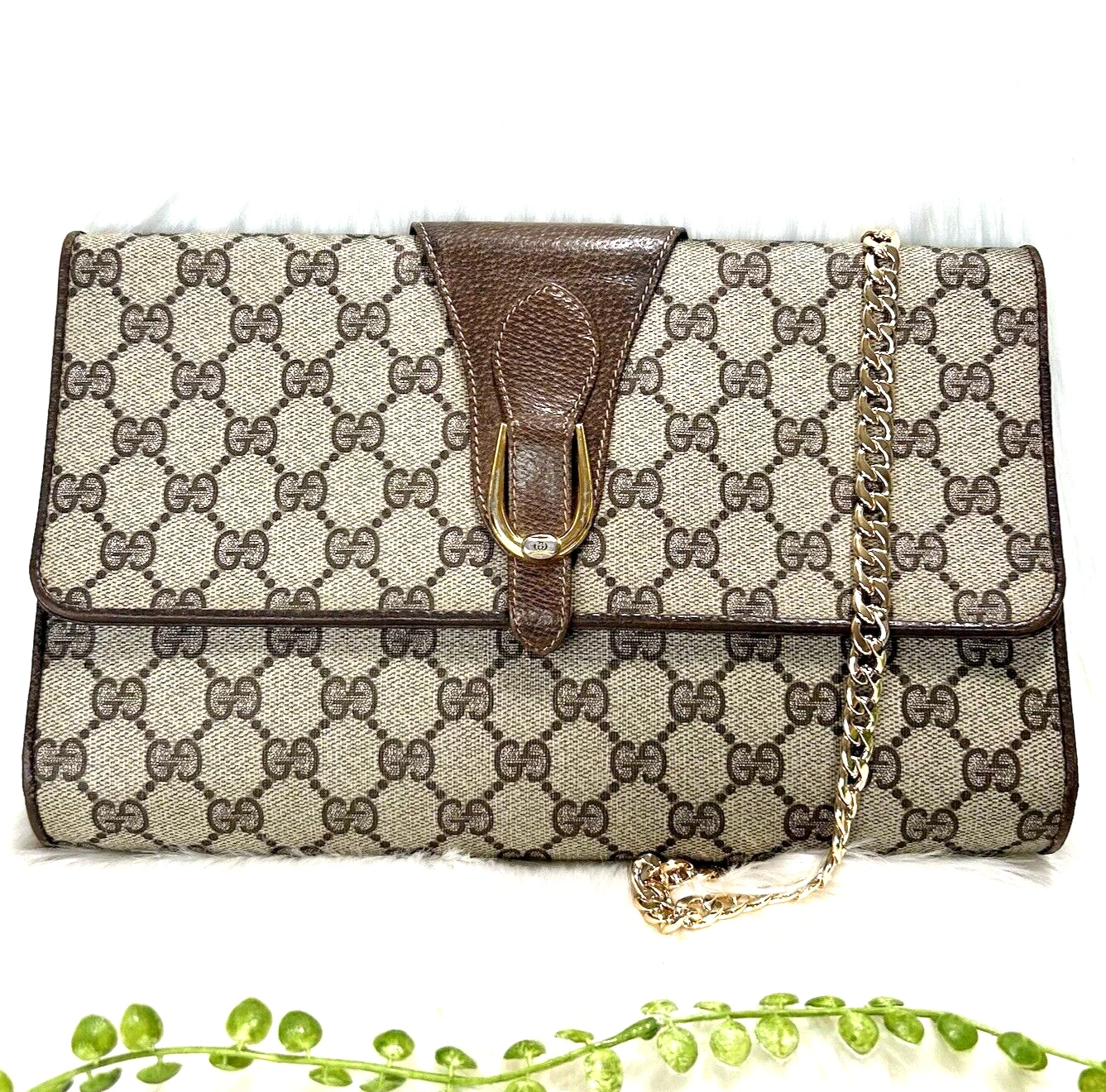 Sac à main bandoulière vintage GUCCI Horsebit marron années 80