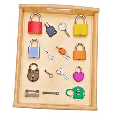 Montessori Lock and Key Toy Set for Toddlers, Toy Keys Homeschool 8 Pack Locks
