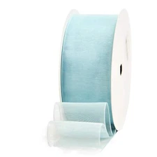 1.5 Inch Sheer Organza Ribbon 25 Yards for Gift Wrapping Craft Light Blue