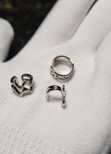 NEW-3 Pcs Adjustable Non-Piercing Stainless Steel Ear Cuffs FREE GIFT