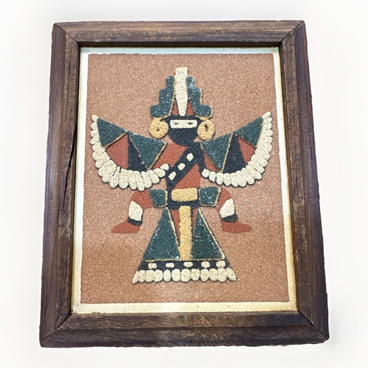 Zuni Knife Wing Man Sand Painting Framed Tribal Native American