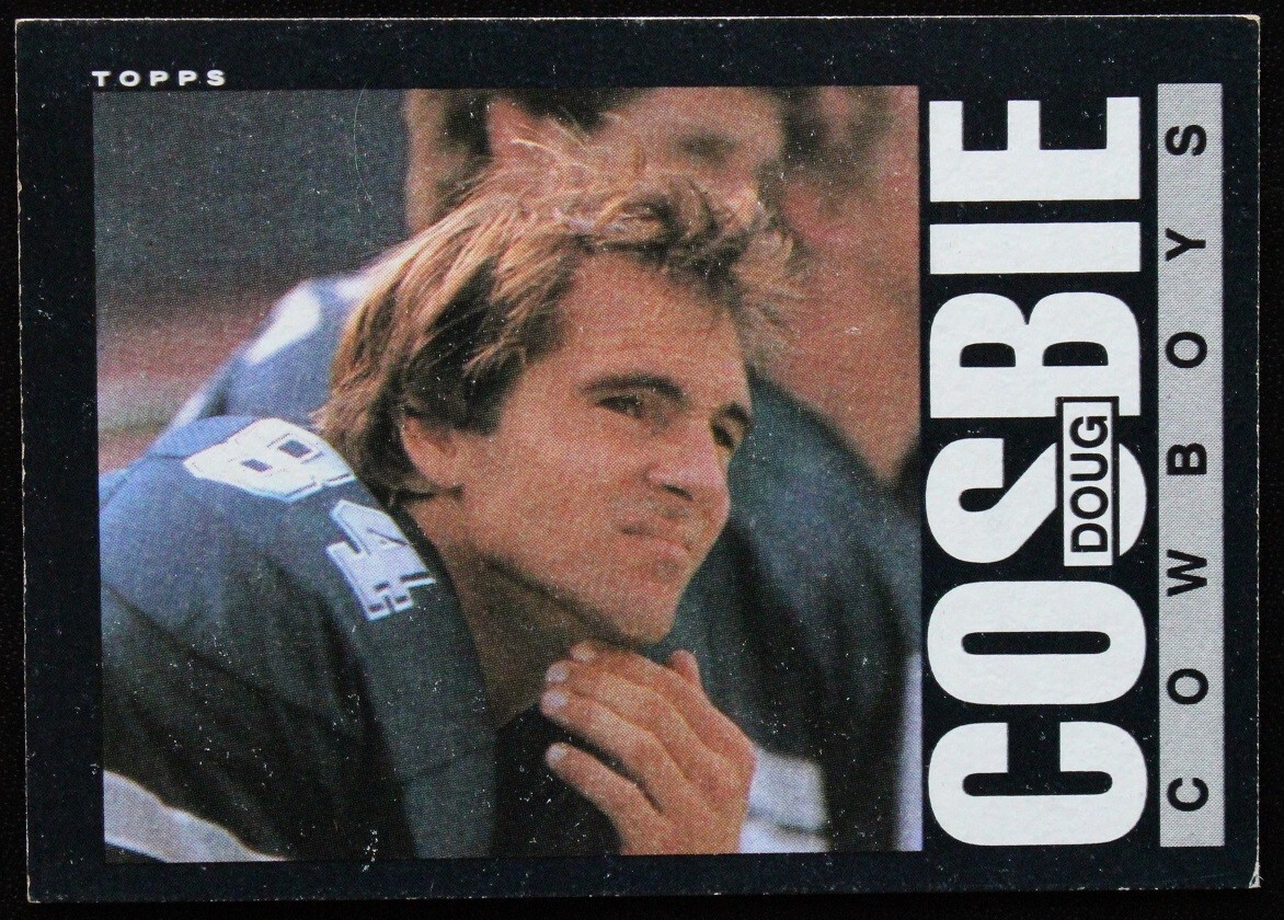 Doug Cosbie #39 Football Cards 1985 Topps trading card — raw and PSA graded price guide