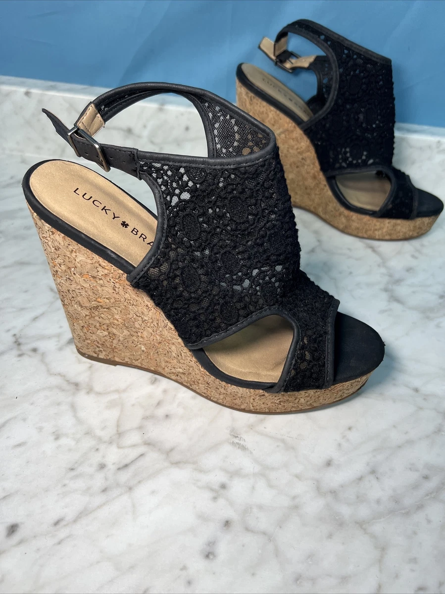 Lucky brand cork wedges sales