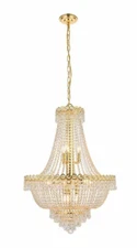 Crystal Chandelier Foyer Gold Living Dining Room Kitchen Island 12 Light Fixture