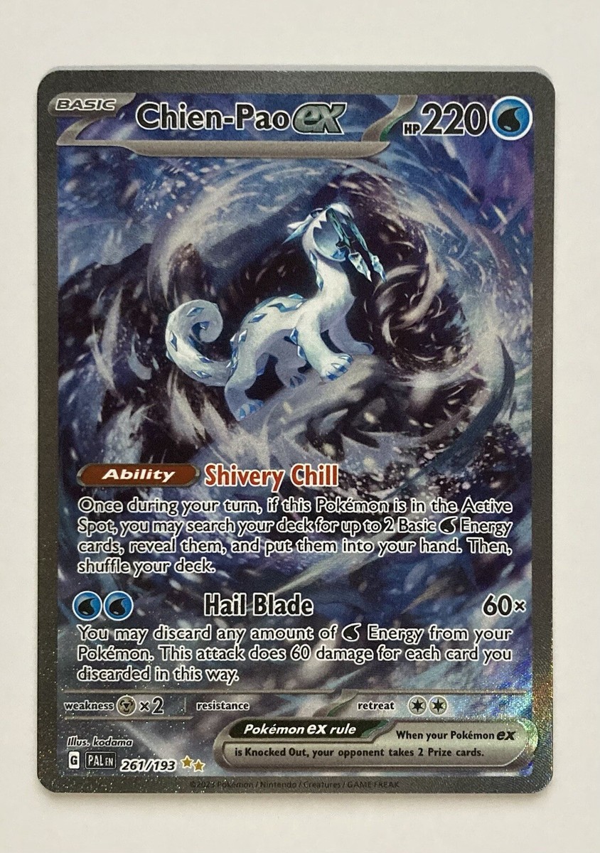 Paoページ Pokémon Paldea Evolved Full Art EX Card Chien-Pao ex 261/193 | eBay