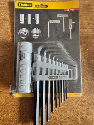 Stanley 9-TEILIGES SECHSKANT-INNENSECHSKANTSCHLÜSSEL-SET 1,5 BIS 10 MM