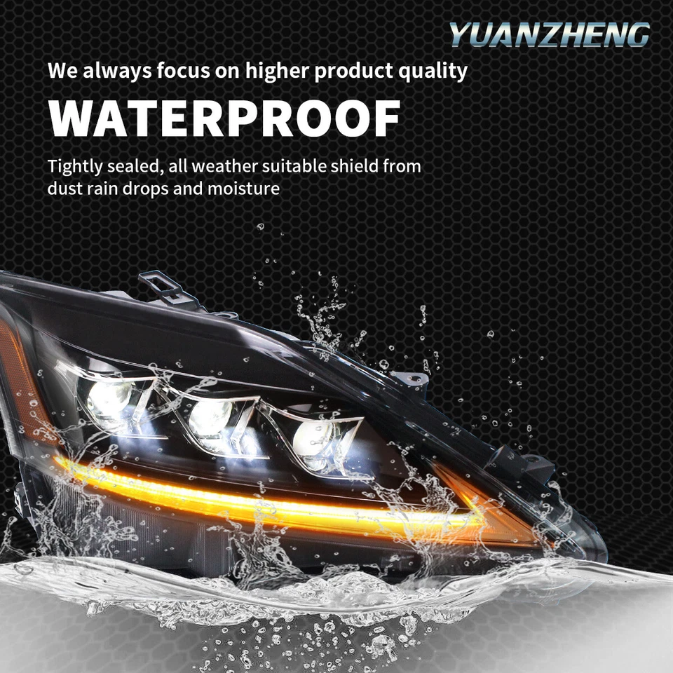 pair LED Headlights For 2006-2013 Lexus IS 250 350 ISF LED Projector Headlights - Изображение 3 из 4