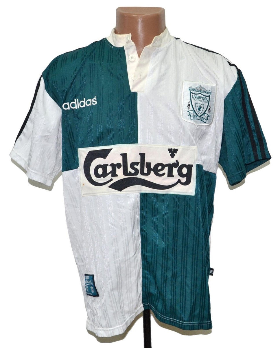LIVERPOOL ENGLAND 1995/1996 AWAY FOOTBALL SHIRT ADIDAS L | eBay