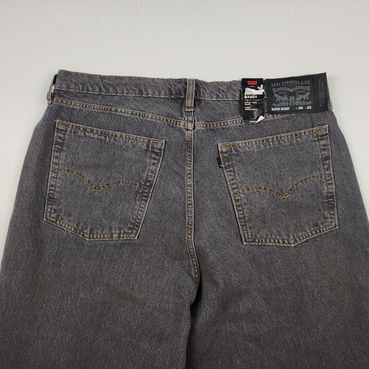 Levis Jeans Mens Skate Super Baggy Strong Grey Denim Levis Jeans Mens Skate Super Baggy Strong Grey Denim