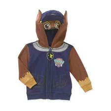 New Licensed PAW PATROL Costume Hoodie Sweatshirt Size 2 CHASE w/Brim
