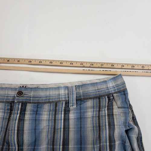 Tommy Bahama Silk Shorts Mens Size 40 Paradise Nation Blue Plaid Flat Front - Picture 6 of 9