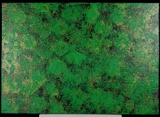 "Green on Black" 5" x 7" Original Acrylic Abstract Painting Art Unframed