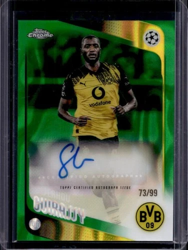 2025-26 Topps Chrome UEFA Serhou Guirassy Auto Green Lava Refractor #/99