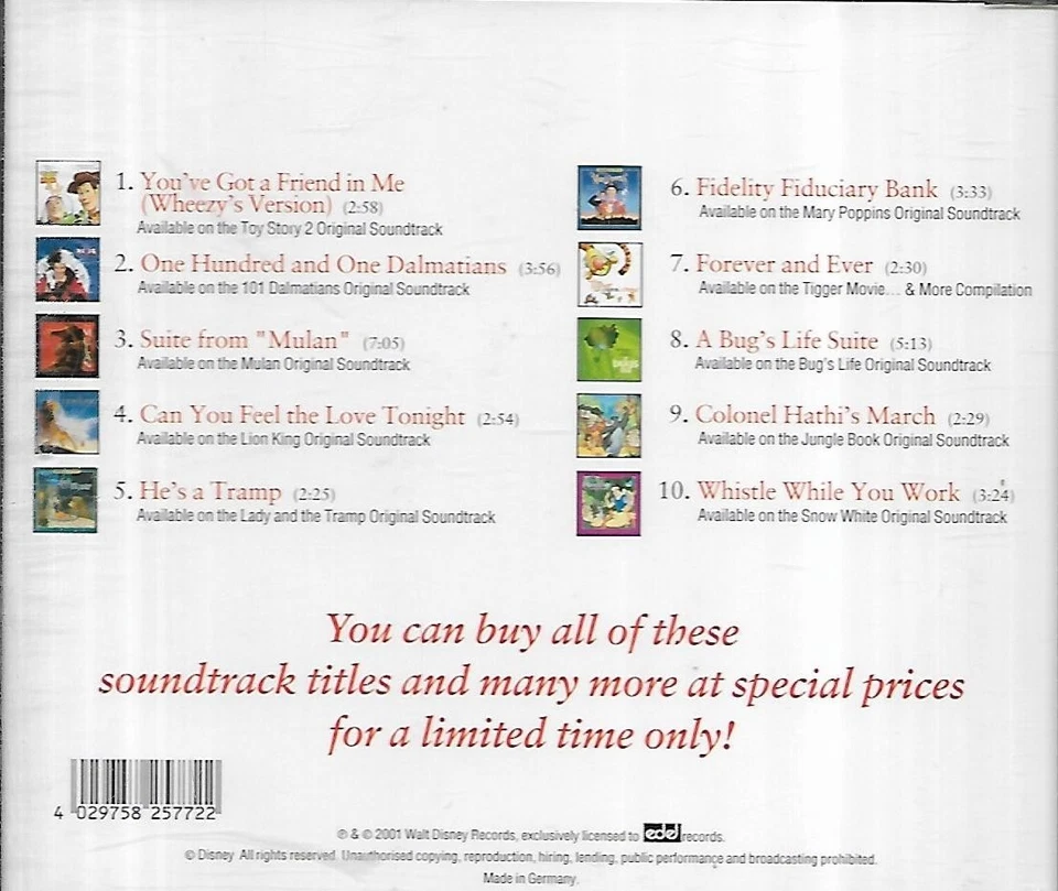 Walt's 100th Birthday - Various Artists (2001 Promo CD Album) - Bild 2 von 2