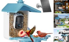 Smart Bird Feeder with Camera - 2K Bird Camera for Outdoors Solar Powered, Blue