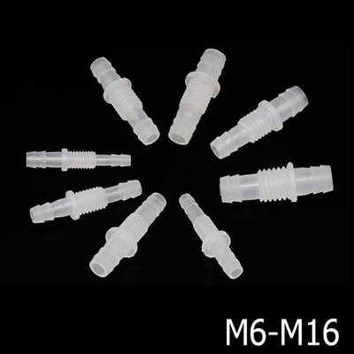 Bulkhead Connector Plastic Straight Barbed Threaded Fitting M6-M16 Pipe Joiner