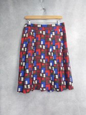 HOBBS SKIRT LABELLED 14 FITS 12.  50S STYLE FABRIC SILK/COTTON KNEE LENGTH GC