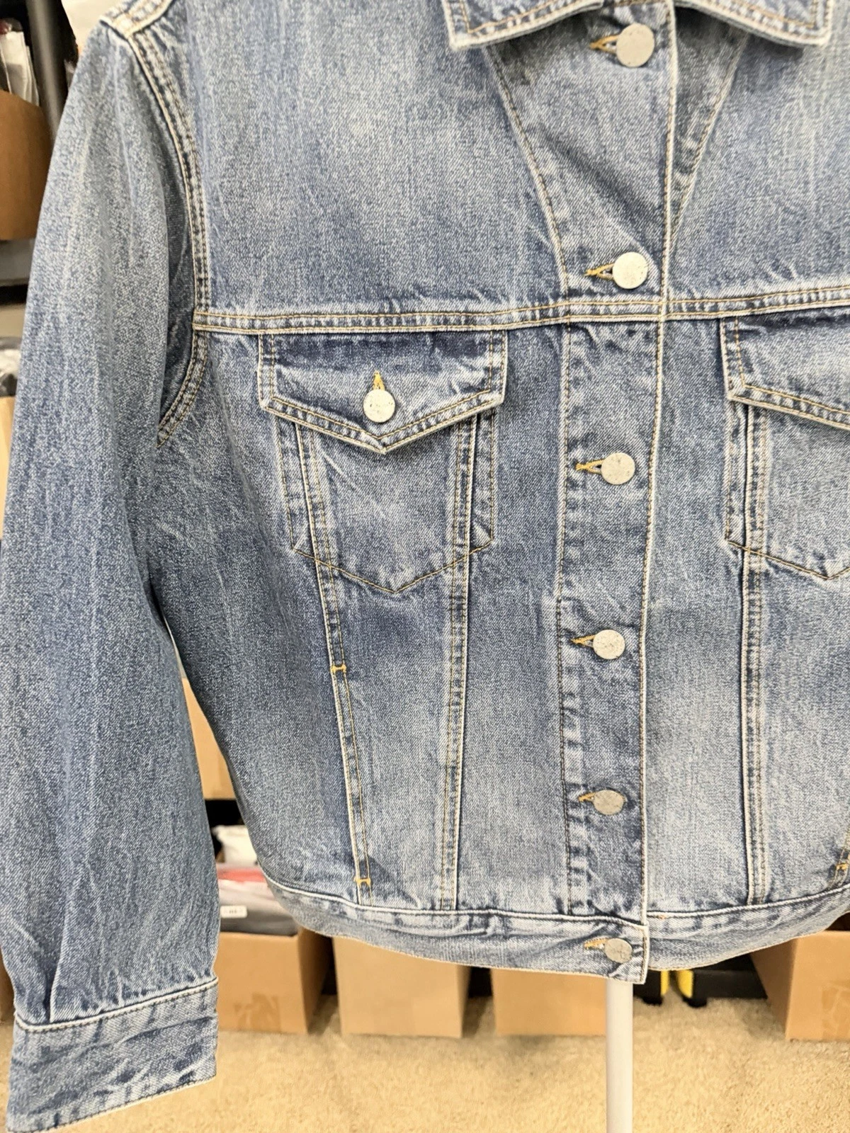 Palm Angels Palms Sunrise Denim Jacket Cobalt Blue XS Oversized NWT $1170 image 5
