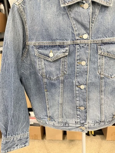 Palm Angels Palms Sunrise Denim Jacket Cobalt Blue XS Oversized NWT $1170 image 5