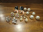 8 Pair Lot Vintage Costume Jewelry Clip-On and Screw-Back Earrings