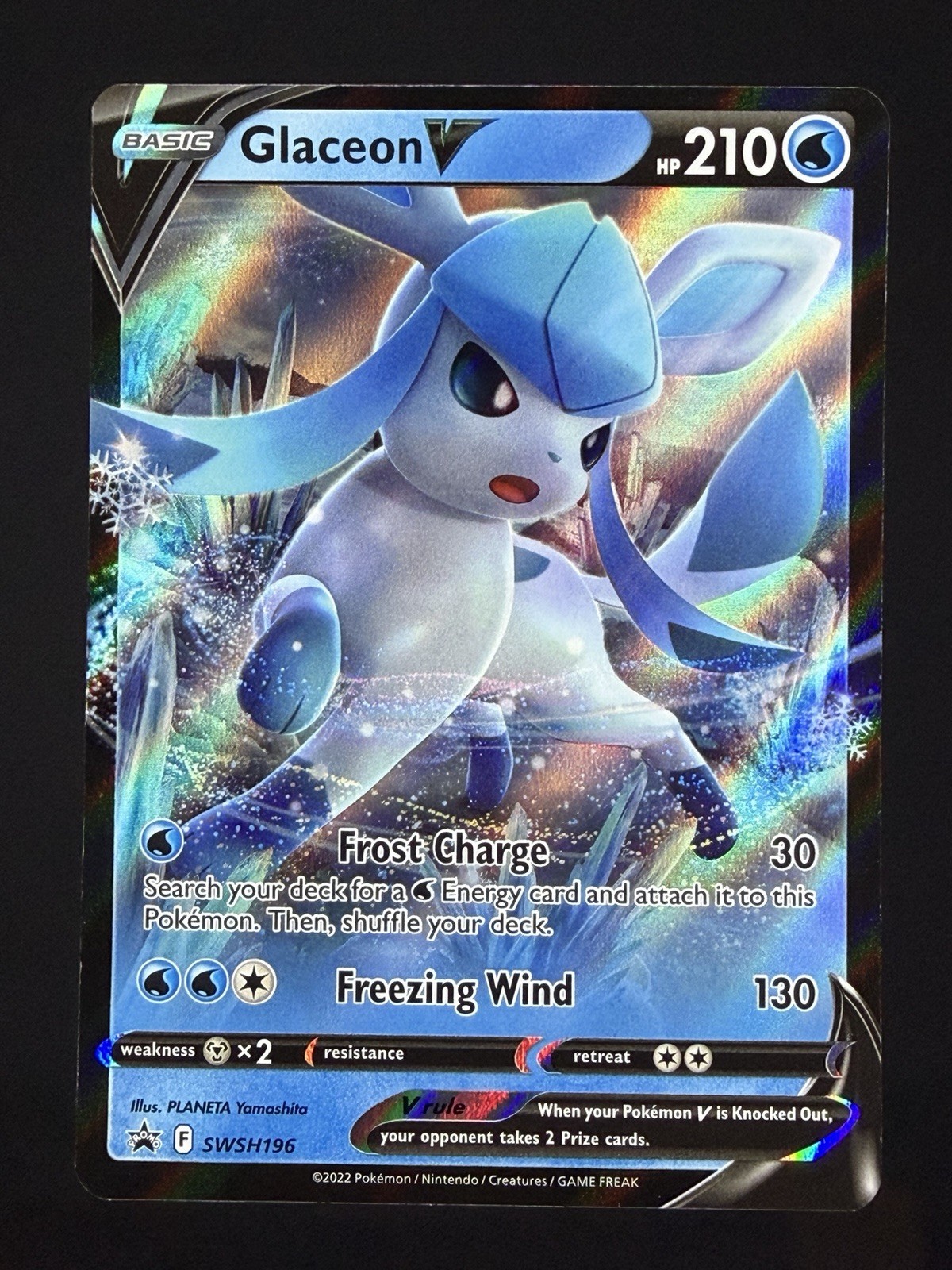 Pokemon Glaceon V SWSH196 Sword & Shield BLACK STAR PROMO
