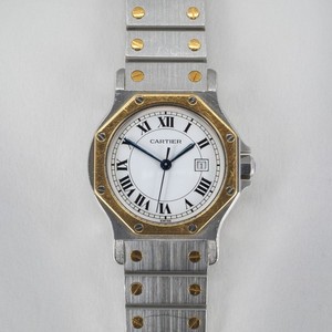 CARTIER Santos Octagon SM YG2 tone white Dial Automatic Ladies Watch_956047 Cartier Santos Octagon | eBay main image 3