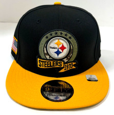 Pittsburgh Steelers NE NFL 2022 Salute To Service Snapback Hat~Black/Gold