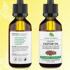 Aceite de ricino org nico, prensado en fr o sin refinar - 100 puro, crudo