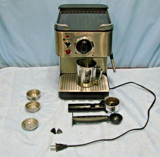Cuisinart EM 100 15 Bar Stainless Steel Espresso Maker Machine 1.66 Qt w/ Add on