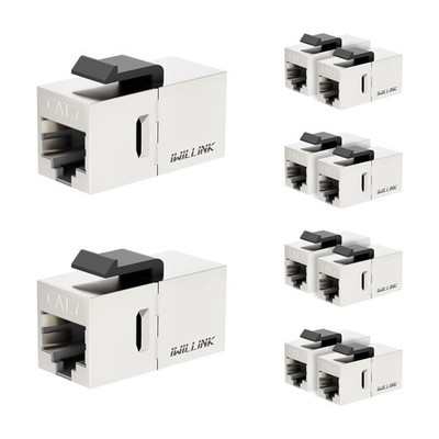 10Gbps CAT7 Coupler RJ45 Keystone Shielded Coupler 10-Pack, Ethernet Coupler,...