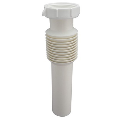Plumb Pak PP21201 Flex 'N Fix Flanged Sink Tailpiece, 1-1/2'' x 12'', White 
