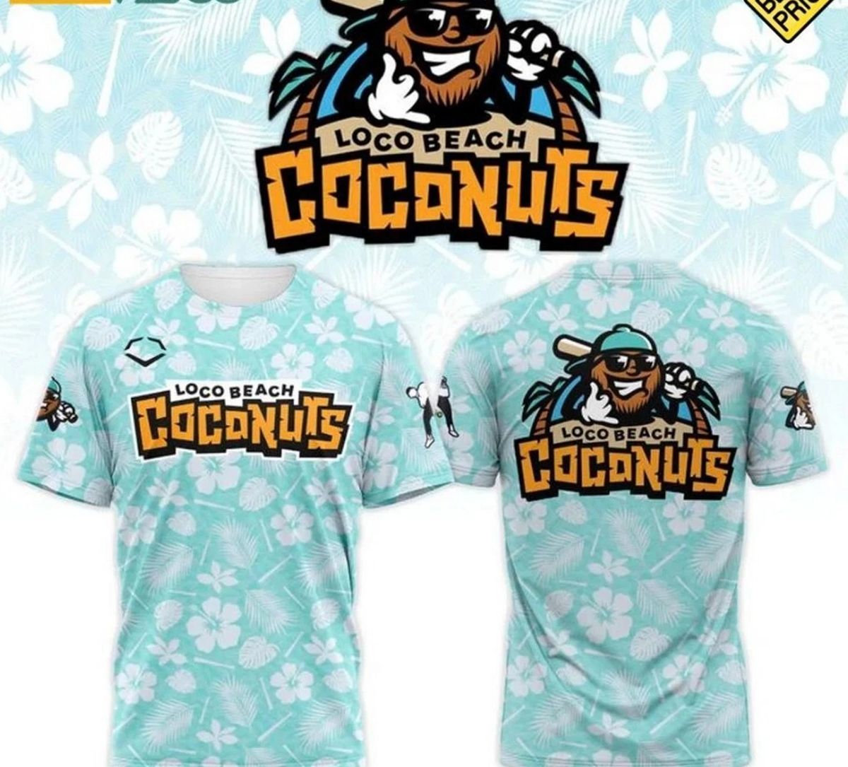 Adult Youth Loco Beach Coconuts banana ball 3D T-shirt All sizes
