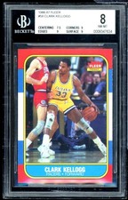 Clark Kellogg Rookie Card 1986-87 Fleer #58 BGS 8. rookie card picture