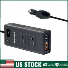 200W Power Inverter DC 12V to AC 110V Car Converter with Type C  USB for Laptop