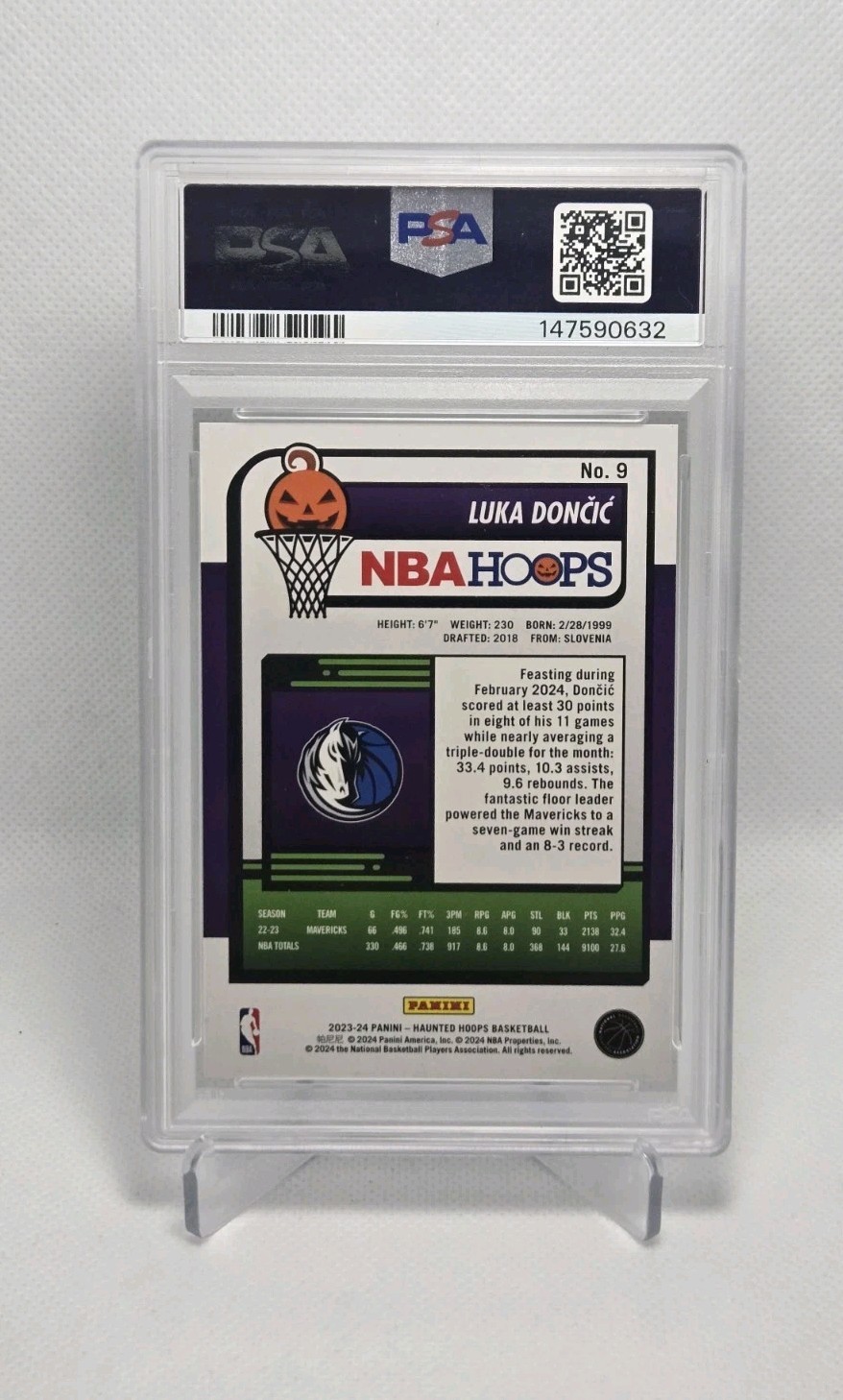 2023 NBA Hoops Holo Candy Luka Doncic PSA 10 #9 view 2