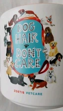 ZOETIS Collectible Coffee Mug Cup 14oz Dog Hair Don't Care EUC Rare
