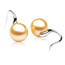 Pacific Pearls® AAA 12mm Australian Golden South Sea Pearl Earrings Gift For Mom
