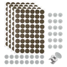 216Pcs Screw Hole Stickers and 200Pcs 16.5x6mm Screw Cover Caps, Light Gray