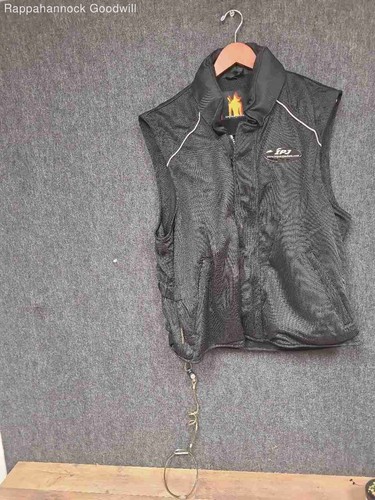 IPJ Men's Black Mesh Motorcycle Airbag Vest Impact Safety Jacket Size 1XL