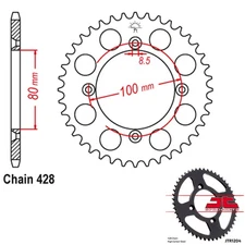 JT Sprockets Steel Rear Sprocket 428 Pitch 50 Tooth Honda CRF125F (2014-2017)
