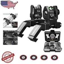 Flip Up Fiber Optic Sights Red Green Dots Weaver Mount