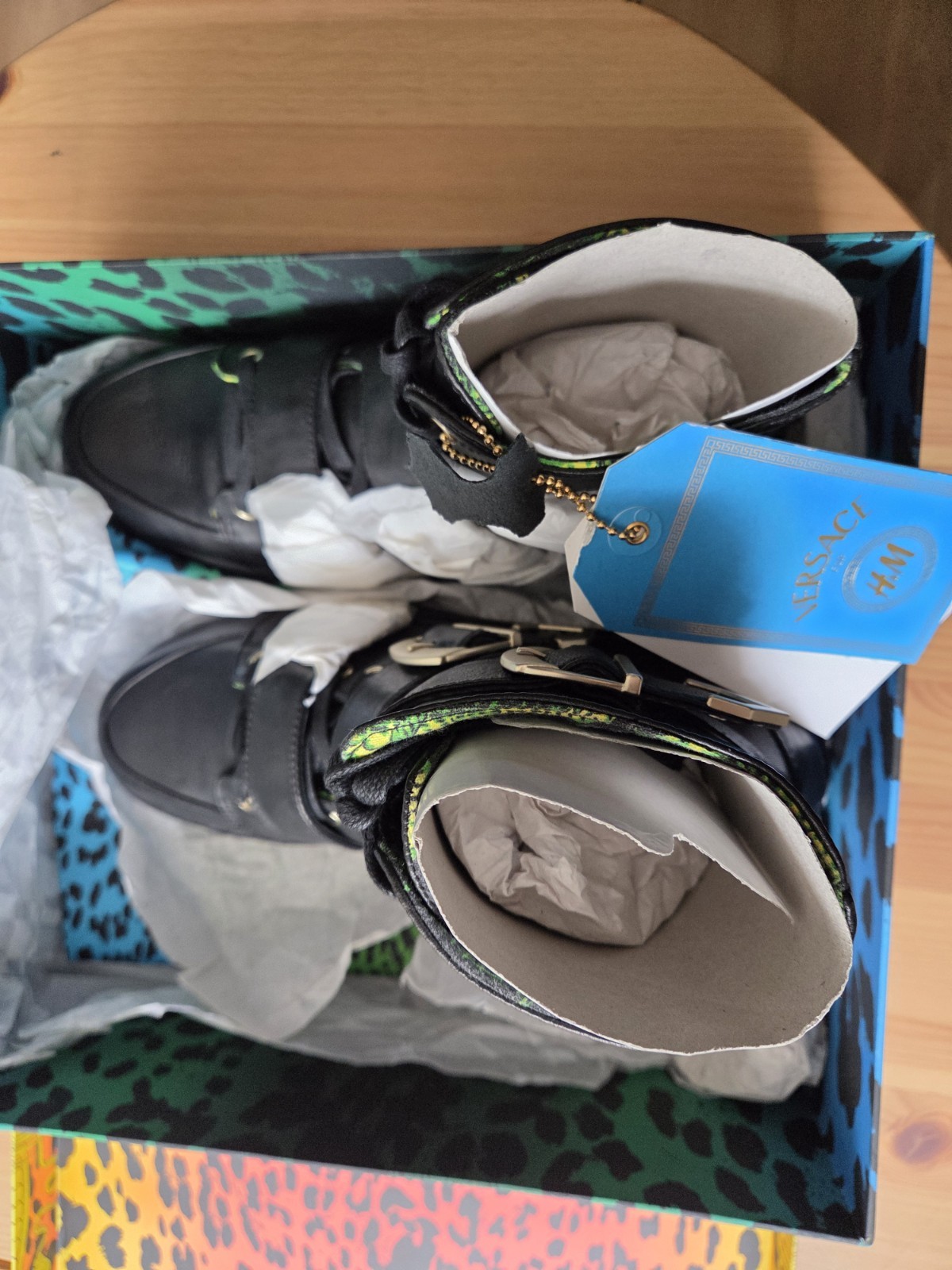 H&M x Versace Sneaker Boots With Gold Buckles BNIB never Worn UK 9 Eur 43. Rare image 7
