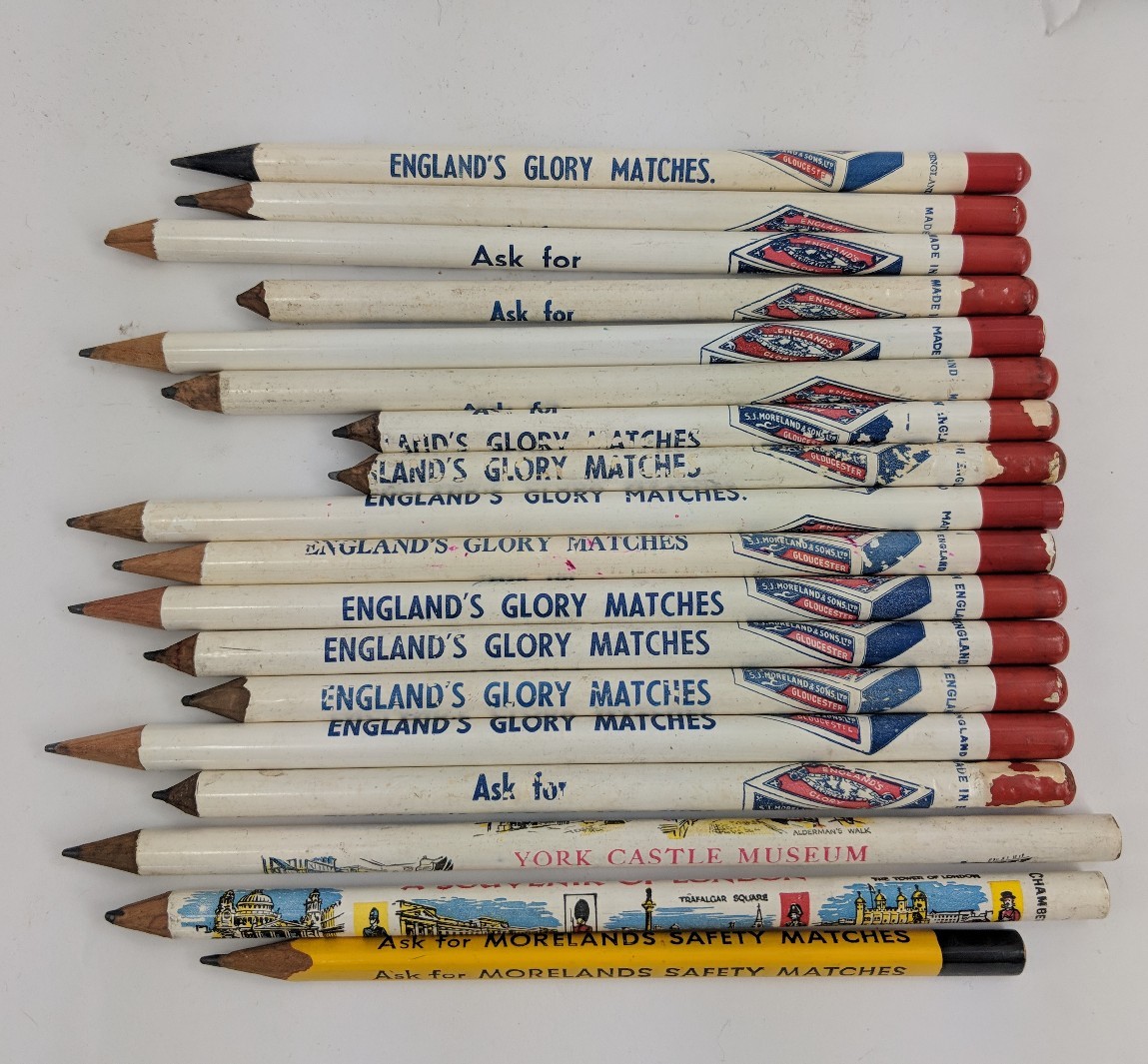 Vintage ENGLAND'S GLORY MATCHES Advertising Pencils Lot of 15 + 3