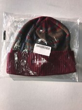 New Supreme Multi Stripe Beanie Burgundy Hat with Tags FW16