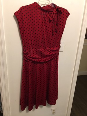 Womens Lindy Bop Red Black Polka Dot 