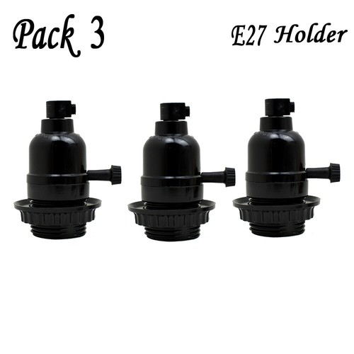 3x E27/B22/E14 Glühbirne Lampenfassung Pendelleuchte Edison Schraubverschluss Fassung Vintage - Bild 72 von 78